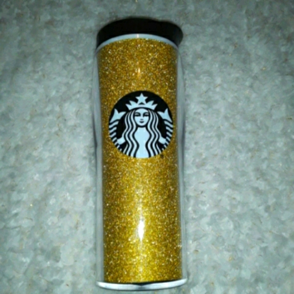 NWOT Starbucks Gold glitter tumbler